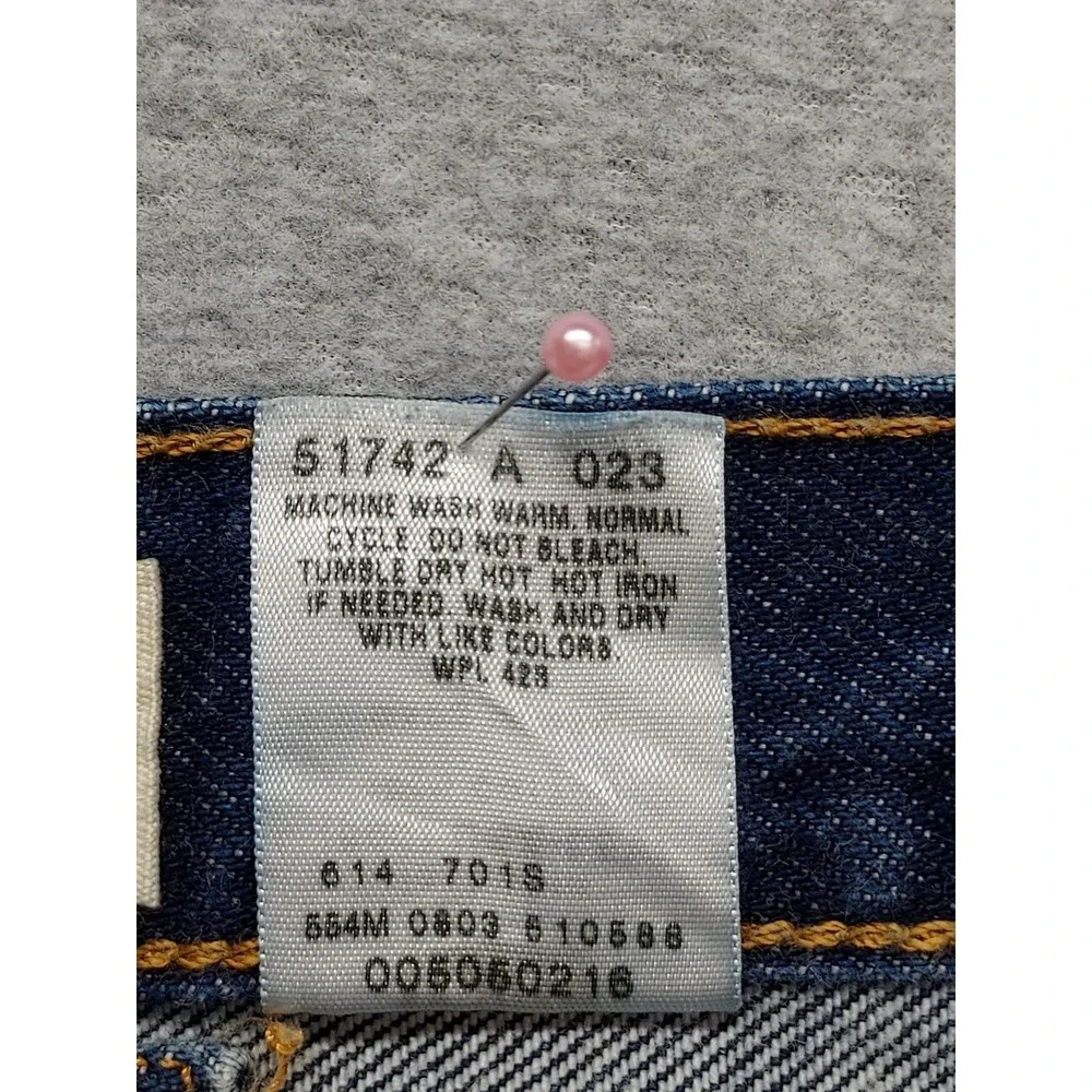 Levis Men Denim Jeans 36 Blue Zip Button 5 Pockets High Rise Straight Outdoor